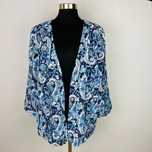 Notations Blazer Jacket Womens Plus 2X Paisley Bohemian Office Work Job Career